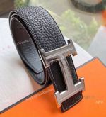 Replica Hermes Reversible Belt H Diamond Buckle - Hermes Belt Men Black